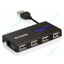 Карманный USB 2.0 концентратор D-Link DUB-104 в Новогиреево, USB хаб DLink DUB104 (Новогиреево)